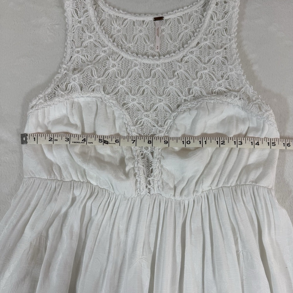 Free People Dress Womens Medium Mini Fiesta White Lace Festival Boho Cowgirlcore - Picture 10 of 11